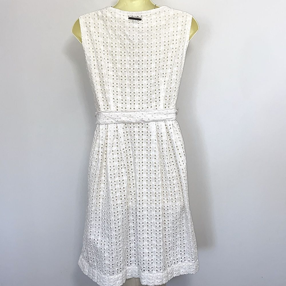Burberry Dress White Eyelet Fit & Flare Fully Lined Sz Medium Nwot! - Picture 6 of 7